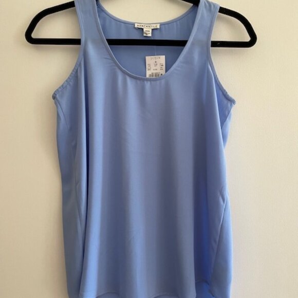 J. Crew Blue Mercantile Tank Top Blouse Size XXS NEW WITH TAGS - Picture 1 of 3
